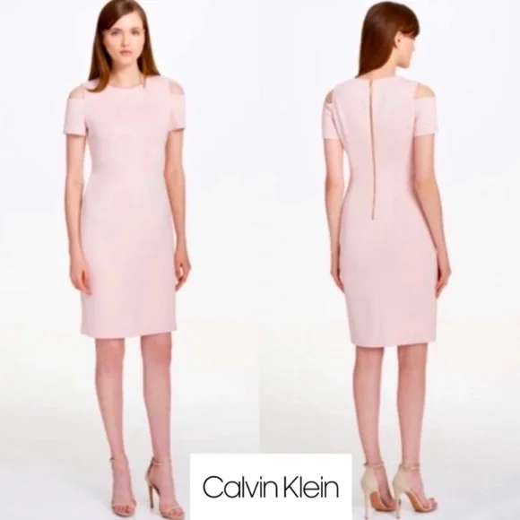 calvin klein blush pink dress Cotton Contour Rib Monogram Mini Dress